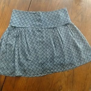 Madewell Size 2 Silk Navy & White Mini Skirt